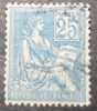 FRANCIA 1900 - 01 Nr 118 25 C. II Tipo Mouchon - Stampato Una Sola Volta - Used Stamps