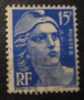 FRANCIA 1951 Nr 886 - 15 F. Marianna Di Gandon Oltremare Più Scuro - 1945-54 Marianne Of Gandon