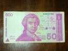 Croatia,Banknote,Paper Money,Geld,1991,Civil War,500 Croatian Dinar,damaged - Kroatien