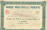 BANQUE INDUSTRIELLE FRANCAISE - Bank En Verzekering