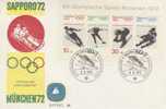 Germany -1972 Sapporo,sky Jumper, FDC - Hiver 1972: Sapporo