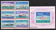 Romania Rumanien 1981, Mi 3769-3774 Bl. 176, European Danube Commission, Ships --- MNH ** - Ungebraucht