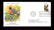 FDC Robin And Wood Violet - Wisconsin  - Scott # 2001 - 1981-1990