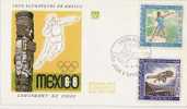 Monaco-1968 Mexico Olympics FDC - Summer 1968: Mexico City