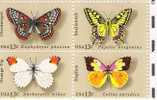 US Scott 1715a (1712 1713 1714 1715) - Block Of 4 - Butterfly - 13 Cent - Mint Never Hinged - Blocks & Kleinbögen