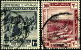 Egypt #90-91 Used Scarce Crescent & Star Watermark Issues From 1922 - 1866-1914 Khedivaat Egypte