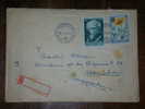 Romania,Stamps,Cover,regi Stered  Letter,adittional  Stamp,flower,Ljubljana Etranger Seal - Lettres & Documents