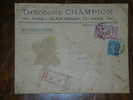 France,cover,Theodore Champion,Registered Letter,sent To Montenegro Cetinje,additional Stamp,vintage,slightly Damaged - Brieven En Documenten