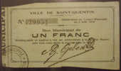 Saint-Quentin 02 1 Franc Pirot 02-2034 TB - Bonos