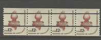 US Scott 1816a Pre Canceled - Strip Of 4 - Torch 12 Cent - Mint Never Hinged - Coils & Coil Singles