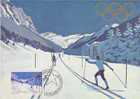 Liechtenstein-1979 Lake Placid Olympics,40c Skier  Maximum  Card - Inverno1980: Lake Placid