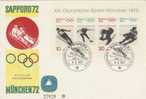 Germany-1972 Sapporo Olympic Games Souvenir Sheet,Ski Jumping,FDC - Winter 1972: Sapporo