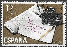 SPAIN 1981 The Press - 12p  Newspaper, Camera, Notepaper And Pen FU - Usati