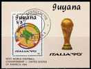 Fußball WM Italy 1990 GUYANA Block 50 O 6€ Emblem Von Amerika Bloque Football Bloc Soccer Sheet FIFA-pocal Bf Bf America - Fußball-Amerikameisterschaft