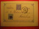 Nº8Fb Y 8ce (franqueo Complementario Y A Pequeña) 1876 Madrid A BCN 5c Comunic Tarjeta Entero Postal Stationery Postcard - 1850-1931