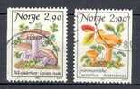 Norway 1988 Mi. 990-91  2.90 Kr Pilze Mushrooms - Oblitérés