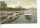 (313) London Embankment With Ships - Houseboats