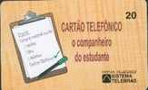 # BRASIL 9802A3 Cartao Telefonico O Companheiro Do Estudante 20  02.98 Tres Bon Etat - Brasil