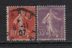 F230 - FRANCIA , 1906 : Unificato Serie N. 135/136  . Semeuse . - Gebruikt