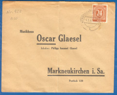 Deutschland; Alliierte Besetzung MiNr. 925; 1947; Geschäftsbrief Wermsdorf Nach Markneukirchen Musikhaus Oscar Glaesel - Brieven En Documenten