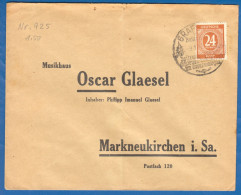 Deutschland; Alliierte Besetzung MiNr. 925; 1947; Geschäftsbrief Grafenau Nach Musikhaus Oscar Glaesel Markneukirchen - Storia Postale