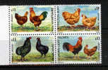 Uruguay 2001 YT1973-76** New Hampshire, Orpington-Buff, Araucanas, Leghorn-Light Brown. Aves De Corral - Gallinacées & Faisans