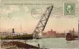 CLEVELAND - OHION - USA - OLD POSTCARD - STEAMER APPROACHING JACK KNIFE BRIDGE, IN HARBOR - Cleveland