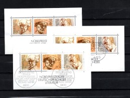 Literatur 1978 Deutsche Nobel-Preisträger BUND Block 16 **/o/SST 7€ Hesse Hauptmann Mann Blocs M/s Sheets Bf BRD/Germany - Teatro