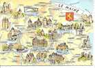 LE MAINE -cpsm Illustrée Les Provinces Francaises-départements Mayenne, Sarthe, - Autres & Non Classés