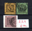 Allemagne 1851-52, Bade, N° 2 – 3 - 4 Ø, Cote Yv. 145 € - Usati