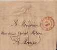 BELGIQUE : 1845:Précurseur:NAMUR Pour MARCHE.Oblit.Namur Double Cercle Rouge+.avec Texte. - 1830-1849 (Unabhängiges Belgien)