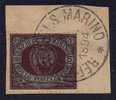 San Marino 1892 - L. 5 Su Frammento   (g349a) - Usati