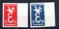 Europa 1958, 1173 / 1174** NON DENTELÉS Bord De Feuille , Cote 155 €, - 1958