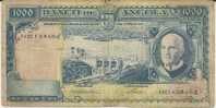 ANGOLA PORTUGUESE 1000 ESCUDOS BLUE MAN DAM FRONT ANIMAL BACK  DATED 10-06-1962 SIGN4 P.96 READ DESCRIPTION CAREFULLY !! - Angola