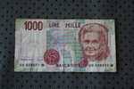 BILLET DE BANQUE DE LA BANK  BANCA ITALIA ITALIE   DE 1000 LIRE  THEME ECOLE ECRITURE M. MONTESSORI - 1000 Lire