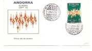 38570)lettera F.d.c. Europa Cept - Andorra Con 8ptas + Annullo - Oblitérés