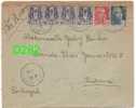 Yvert 673x4 + 716 + 726 Used To Portugal - Caixa # 8 - 1945-54 Marianne De Gandon