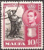 MALTA..1938..Michel # 190...used...MiCV - 20 Euro. - Malta (...-1964)