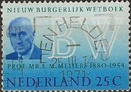 NETHERLANDS 1970 Introduction Of New Netherlands Civil Code ("Burgerlijk Wetboek") - 25c Prof. E. M. Meijers FU - Gebraucht