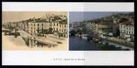 SETE STEREOSCOPIQUE .  Quai De Le Marine.  Une Carte Postale  1900 Et Meme Photo Récente .Voir Recto - Verso (E520) - Stereoscopische Kaarten
