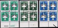 Luftpost-Serie 1982 DDR 2751/3 Plus 4-Block O 5€ Stilisiertes Flugzeug Mit Brief Mail Bloc S/s Sheet Bf GDR Germany - Sonstige (Luft)