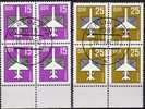 Luftpost-Serie 1987 DDR 3128/9+4-Block O 3€ Stilisiertes Flugzeug Mit Brief Air Mail Bloc S/s Sheets Bf GDR Germany - Autres (Air)