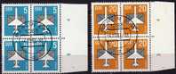 Luftpost-Serie 1982 DDR 2831/2+4-Block O 2€ Stilisiertes Flugzeug Mit Brief Air Mail Bloc S/s Sheets Bf GDR Germany - Sonstige (Luft)