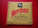 BAR BISTROT- ETIQUETTE 9CM X 8CM -WHITE HORSE FINE OLD-SCOTCH WISKY-SCOTLAND-40 % - Whisky