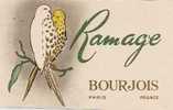 RAMAGE - BOURJOIS - PARIS - CARTE PARFUMEE -  PERFUME CARD - Anciennes (jusque 1960)