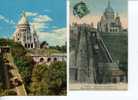 (1401) - Railway - Train Postcard - Funiculaire In Paris Sacré Coeur - Kabelbanen