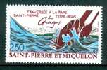 SAINT-PIERRE-ET-MIQUELON, 1991, N° 546** (Yvert Et Tellier), Traversée à La Rame Saint-Pierre - Terre-Neuve - Neufs