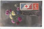 CARTE AVEC VIGNETTE AIDE AUX BLESSES MILITAIRES  1917 - First Aid