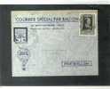 16/911   COURRIER SPECIAL PAR BALLON1953 + VIGNETTE BLEU - Cartas & Documentos