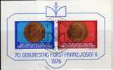 Münzen Mit Porträt/Wappen 1976 Liechtenstein 649/0,ZD+Block 10 O 6€ Fürst Franz Josef II. Hoja Bloc M/s Coin Sheet Bf FL - Gebraucht